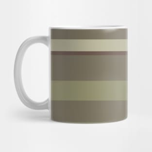 A pretty palette of Purplish Brown, Grey Brown, Camouflage Green, Sage and Artichoke stripes. Mug